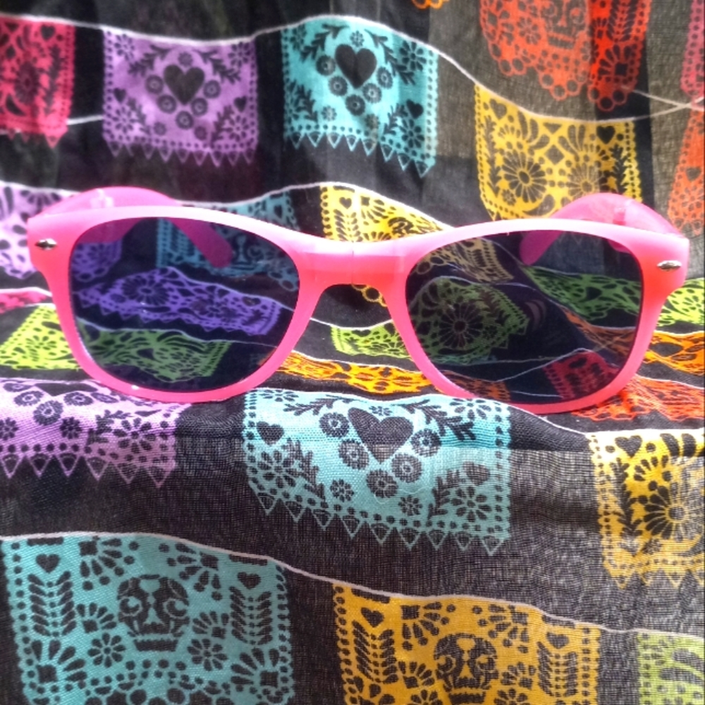 Pink kids folding sunglasses with case. NWOT